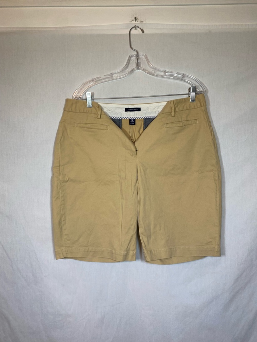 Lands' End Women's Khaki Bermuda Shorts - Tan - Picture 2 of 5